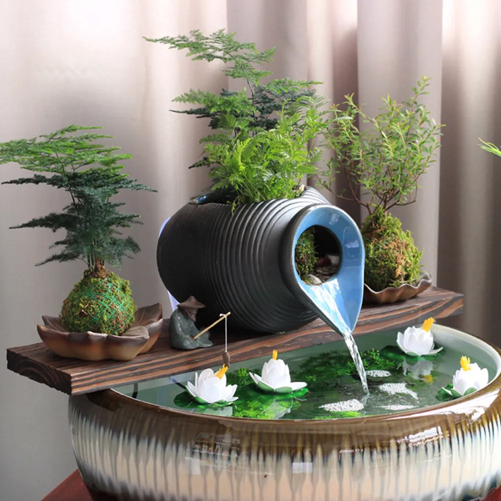 

Декор для аквариума: Традиционная водопадная панель цвета хаки, 35 см, из массива дерева, аксессуары для аквариума с беттами, ландшафтный дизайн для аквариума/сада