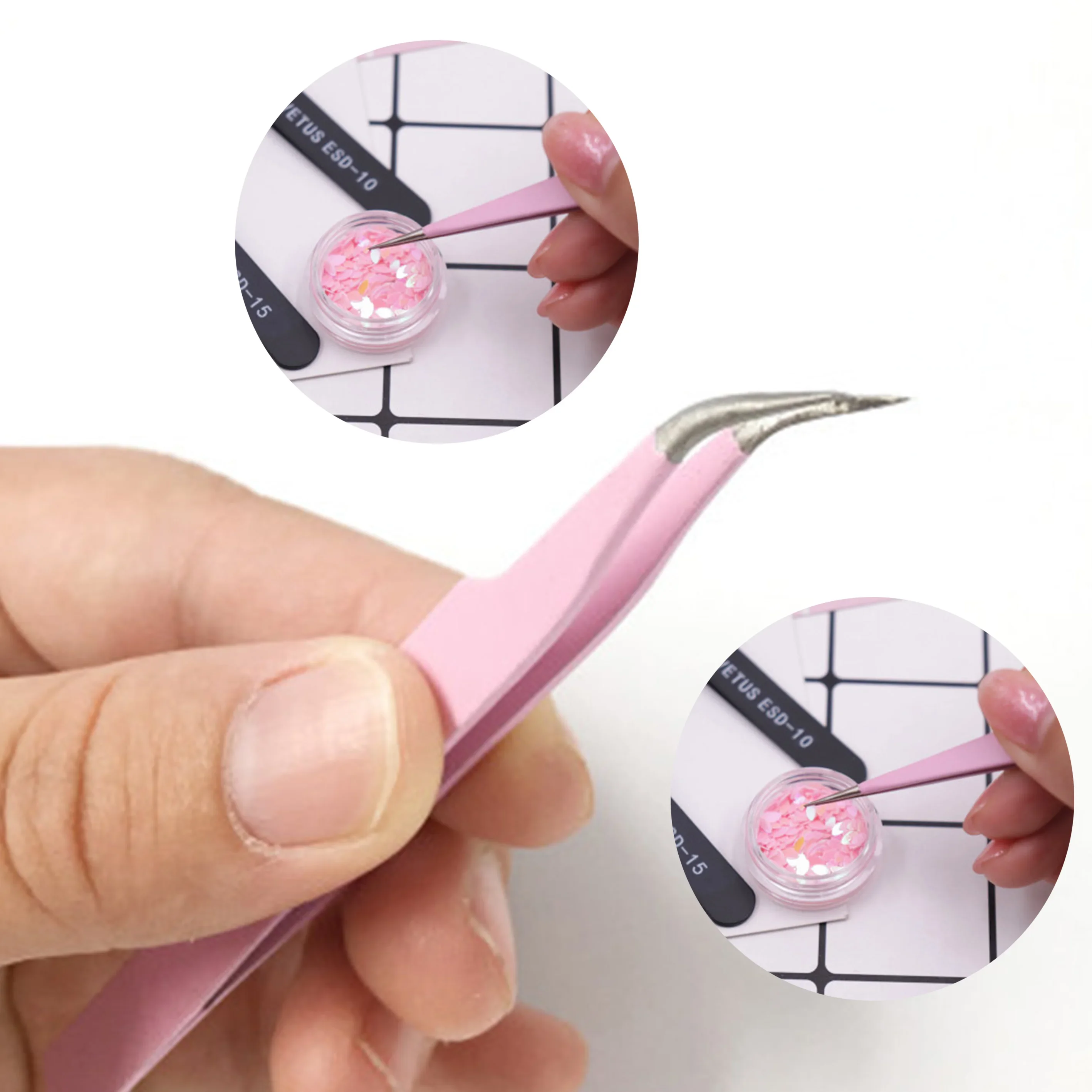 1pc pinças de extensão de cílios de aço inoxidável curvado pinças de cílios retos não-magnéticos ferramentas de maquiagem de unhas atacado