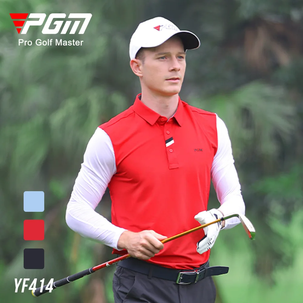 PGM Golf Men's Polo Shirts Sports Leisure T-Shirt Spring Summer Sunscreen Long Sleeve Clothing