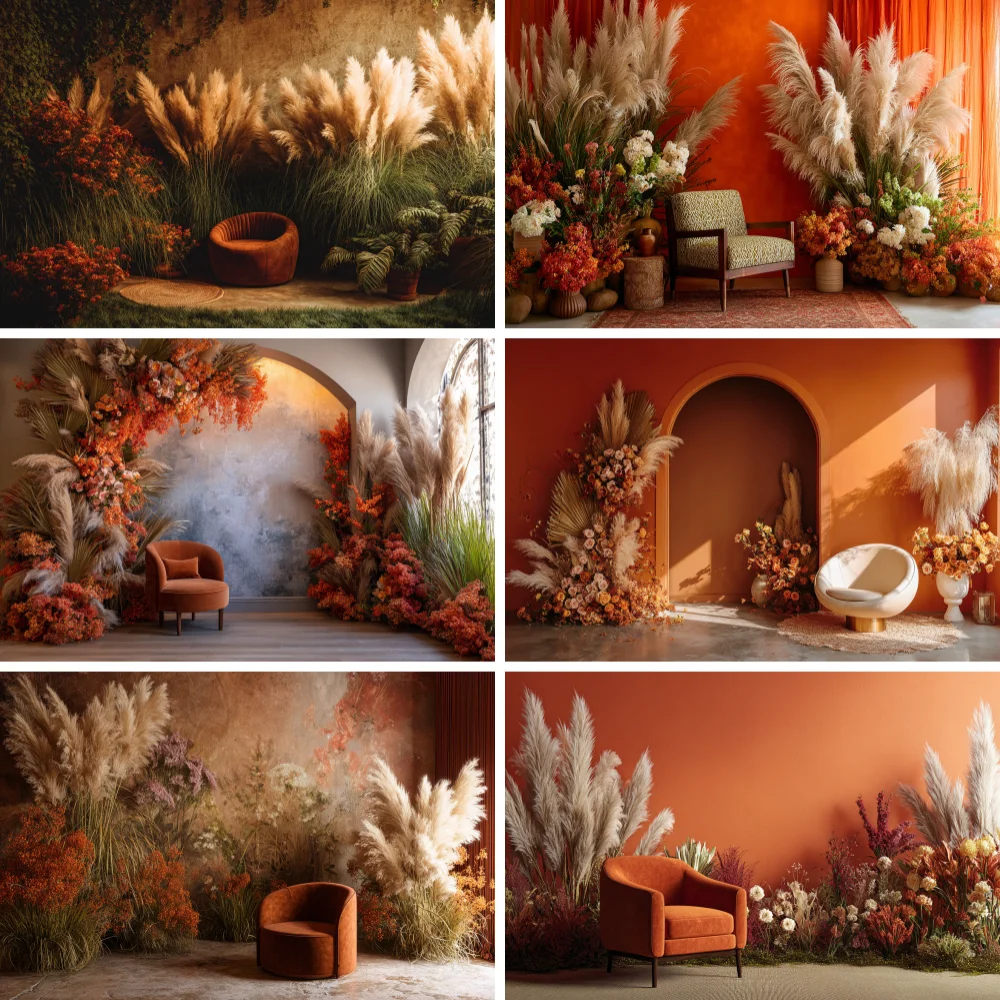 

Vintage Boho Props for Sofa Portrait Shooting Background Bohemia Photo Studio Backdrop Autumn Party Photography Accessories