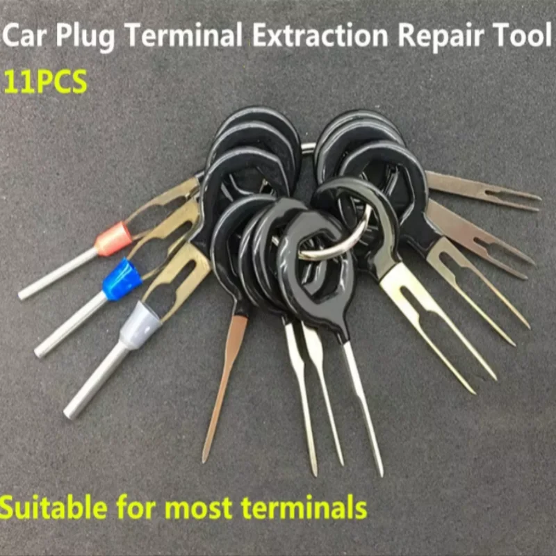 

11 pcs Auto Car Plug Circuit Board Wire Harness Terminal Extraction Pick Connector Crimp Pin Back Needle Remove Tool Set