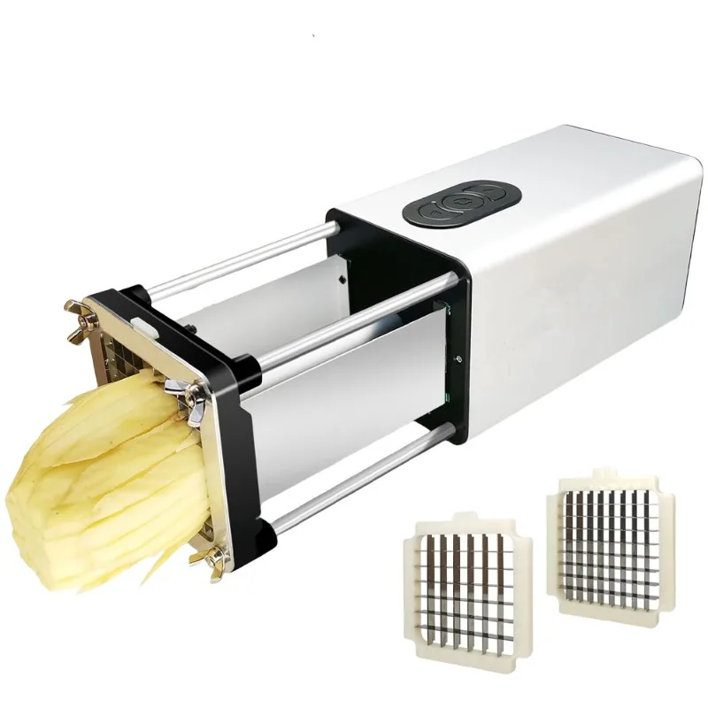 Electric Potato Cutter Automatic Potato Slicer French Fries Cutter Stainless Steel Fruit Vegetable Slicer 1/2 or 3/8 inch Blade