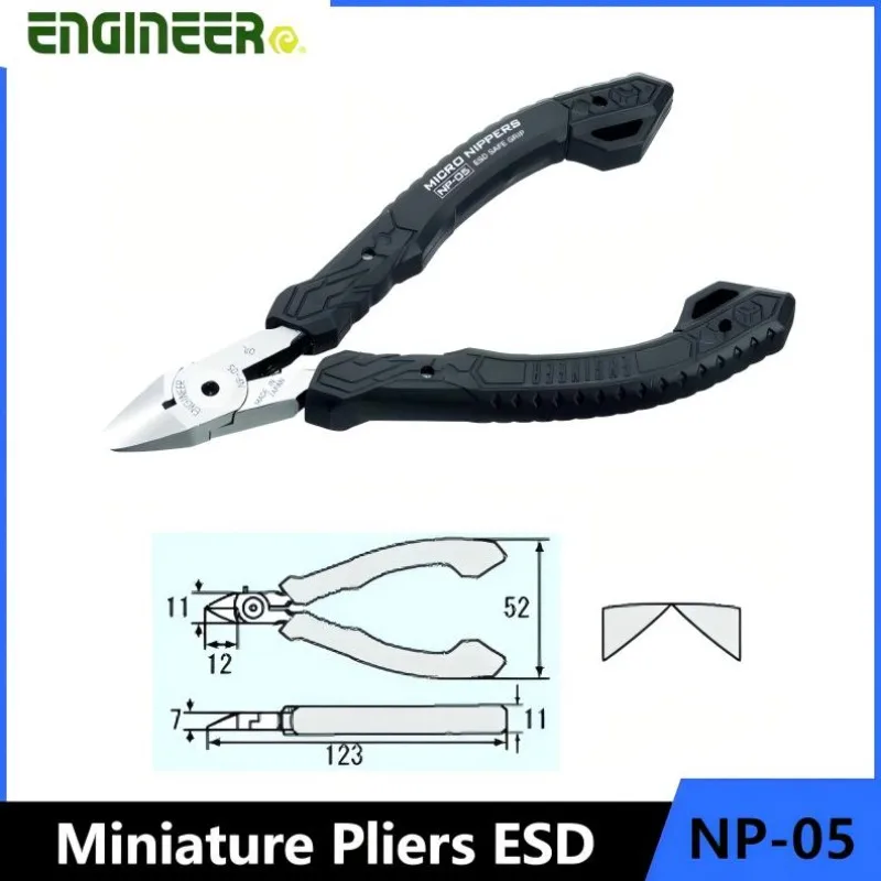 

ENGINEER NP-05 Miniature Pliers ESD Safety Clamp ESD Control (cuts plastic doors up to 3.0 mm diameter)