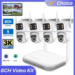 8CH Wifi NVR Kit 6MP HD Wireless PTZ Camera Dual Lens Home Security System Video Surveillance IP Camera  H.265 CCTV Cam iCSee