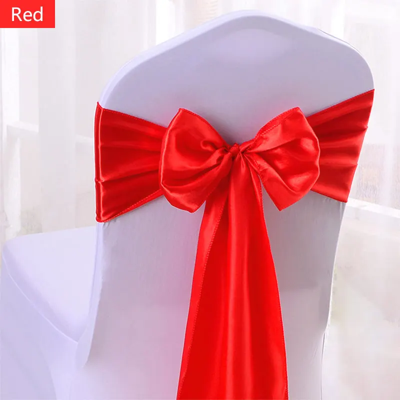 10/50pcs Satin Chair Bow Sashes Wedding Chair Knots Ribbon Butterfly Ties For Party Event Hotel Banquet Home Decoration