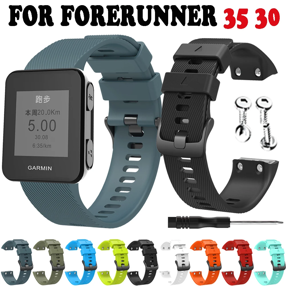 For Garmin Forerunner 35 30 Smart Watch Strap Watchband Silicone Bracelet Wristband Sport Replacement Watch Band With Tool