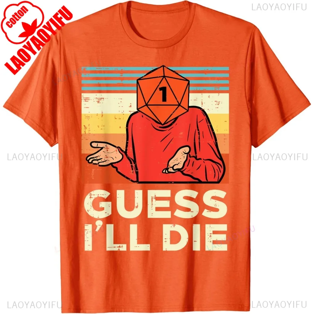 الزنزانات والتنينات آر بي جي ألعاب 1 تخمين Ill يموت ريترو DM تي شيرت عادية موضة Harajuku قصيرة الأكمام تنفس فضفاض رجل التي شيرت