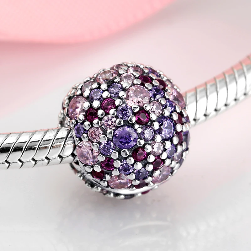 New 925 Sterling Silver Charm Colourful Round Beads Shape Clips Lock Bead Fit Original European Charms Bracelet Jewelry 2021