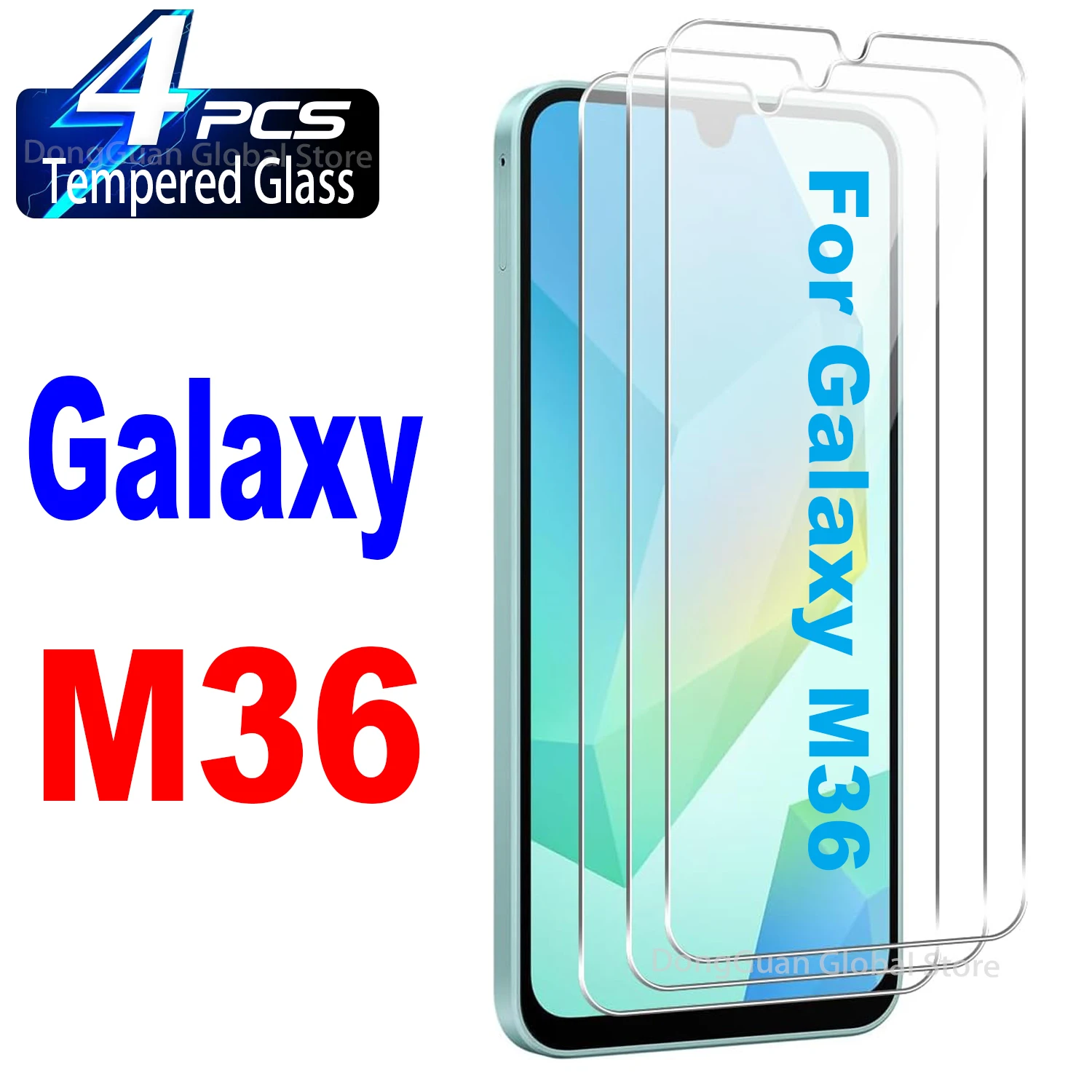 

1/4Pcs Tempered Glass For Samsung Galaxy M36 Screen Protector Glass Film