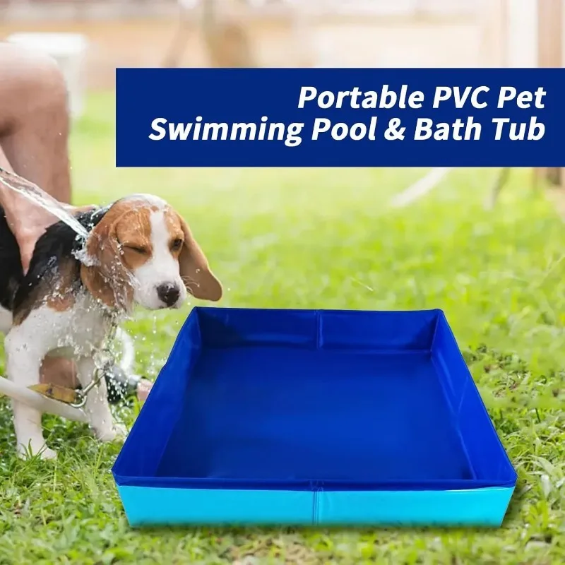 Folding Portable Bathtubs Pet Swimming Pool Dog Kiddie Wading Pool Pet Puppy Bathing Tub Summer Outdoor Backyard Water Fun Toys