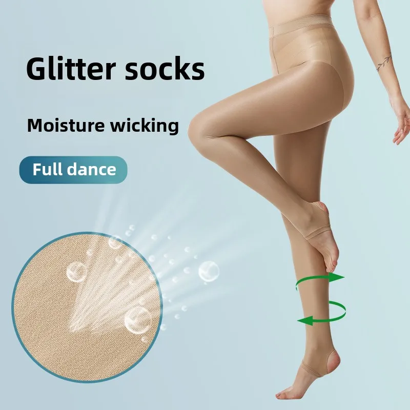 

Glitter Socks Foot Stepping Aerial Aerobics La La Reflective Socks Stirrup Shimmer Tighs Pantyhose Women