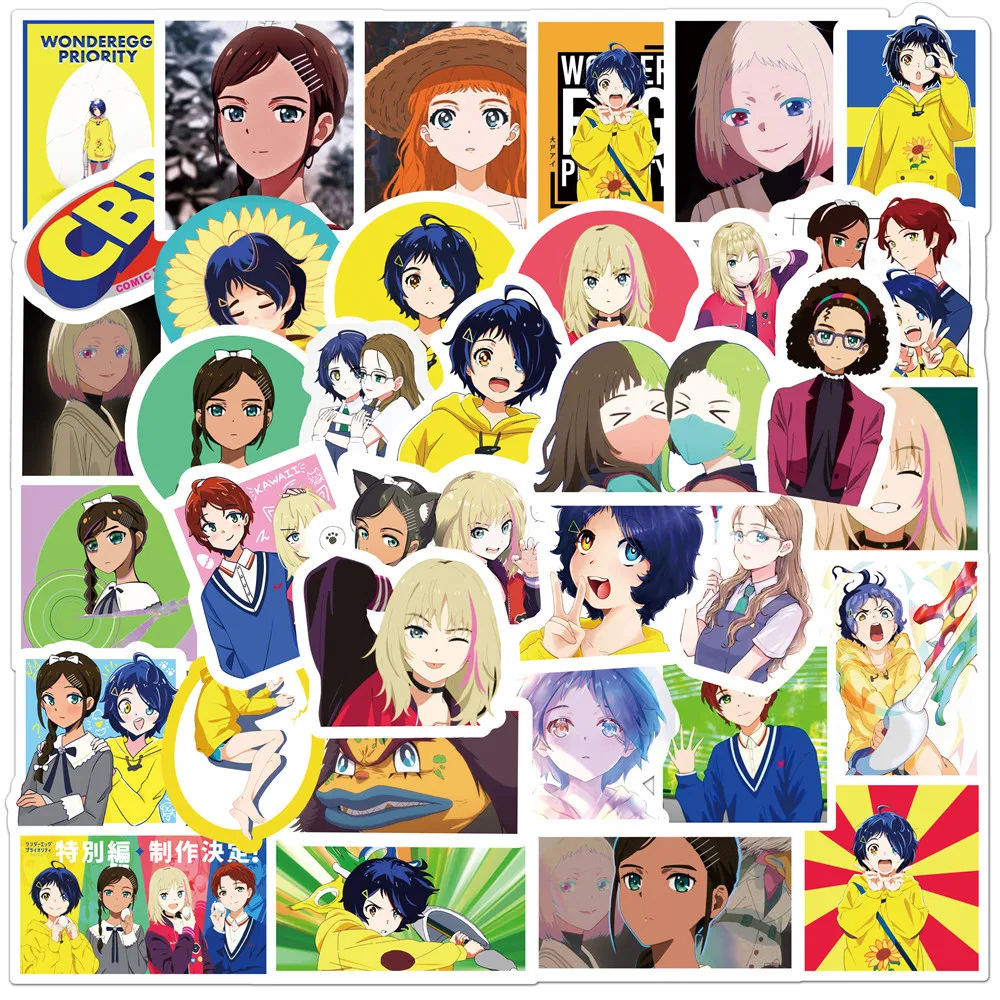50 Stück Anime WONDER EGG PRIORITY Ohto Ai Cartoon-Aufkleber Ästhetische Aufkleber Spielzeug Gepäck Laptop Handy DIY Wasserdichte Sticker