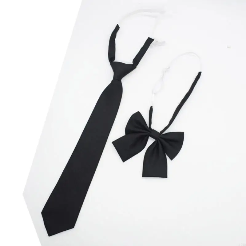 270D ربطة عنق سوداء قابلة للتعديل مسبقًا للرجال والنساء والأولاد والبنات وربطة العنق وربطة العنق لزي مدرسي للتخرج والمكتب