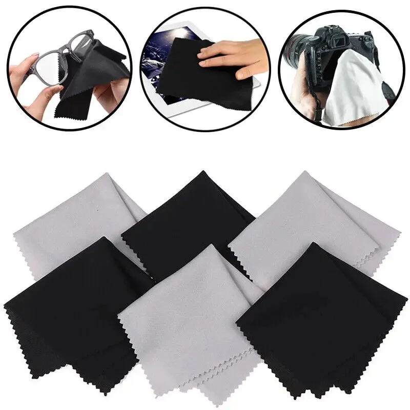 5pcs Eyeglasses Cleaning Cloth 7x6 inch Microfiber Glasses Cleaner Cloth Glass Wipes for Laptop Camera Lenses iPad LCD Screens