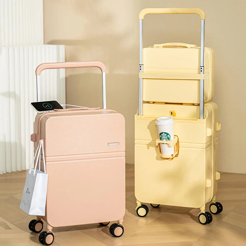 New wide trolley luggage Women\'s trolley suitcase 20/24 \