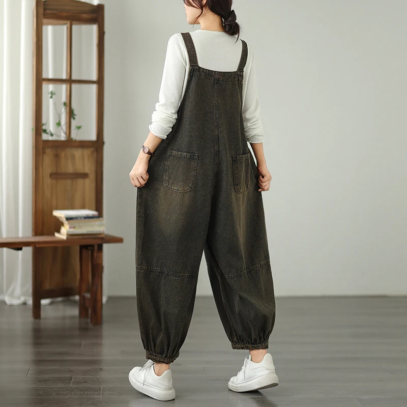 レトロなヘビー刺繍ソフトデニムワイドレッグパンツ大きいサイズカジュアル弾性ウエスト多用途快適な綿混紡ジーンズ