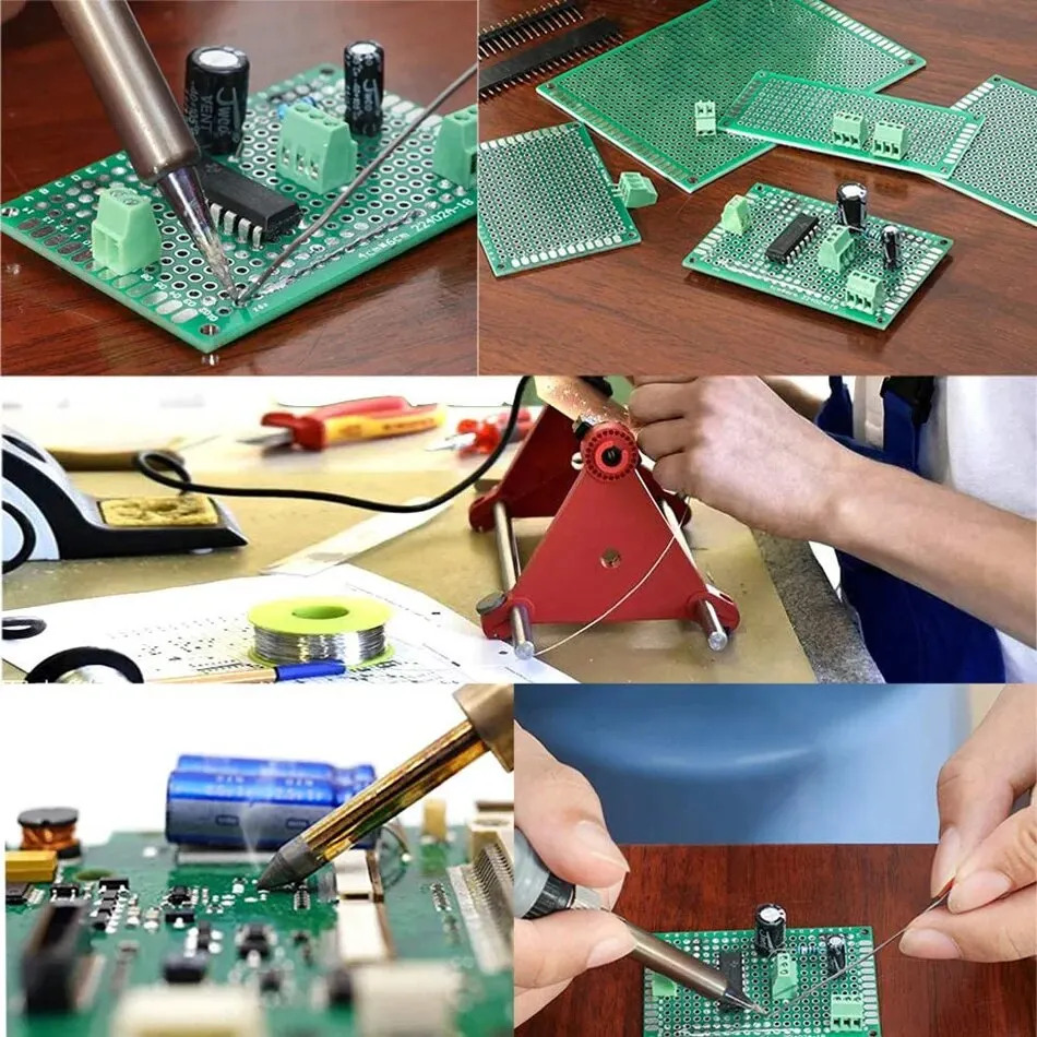 10 Pcs Double Sided PCB Board Prototype Kit for DIY Soldering 6 Sizes for Arduino Double Sided PCB Board Kit