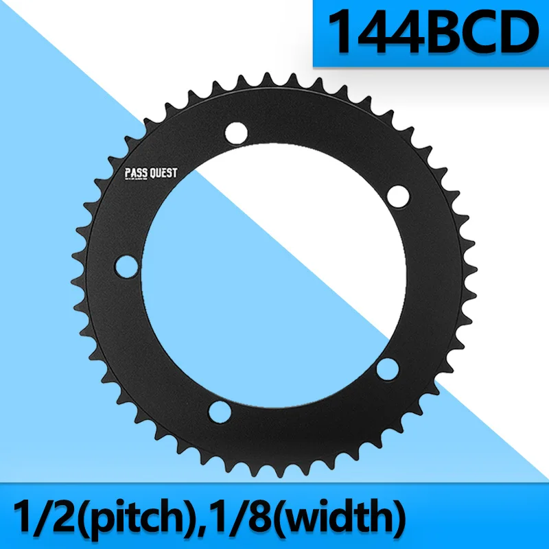 144 Bcd Chainring for 1/2*1/8 Fixed Gear Track Bike Single Speed 5 Bolt 46T-66T Round Road Bike Chainwheel Aluminum