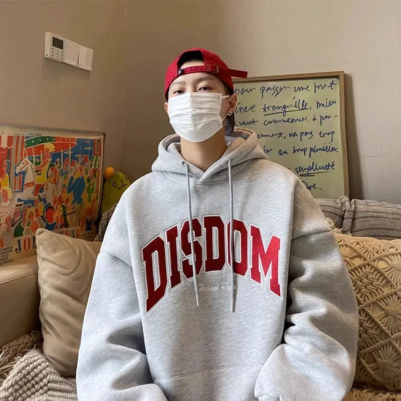 

Худи оверсайз 300 Pou в американском стиле, осенне-зимнее, из плотного чистого хлопка, с подкладкой, с капюшоном