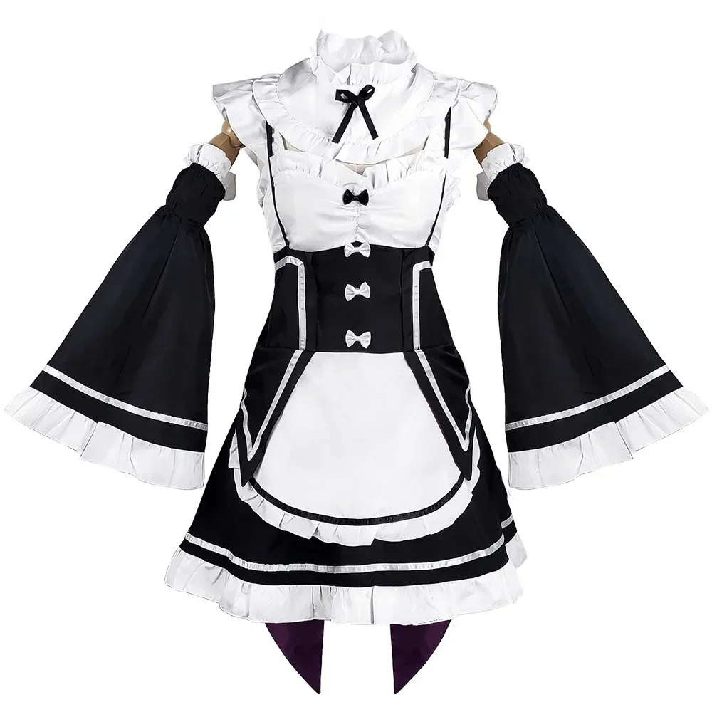 Anime Re:Life In a Different World From Zero Ram Rem Cosplay Costume Adult Women Maid Lolita Dress Suit Halloween Outfit