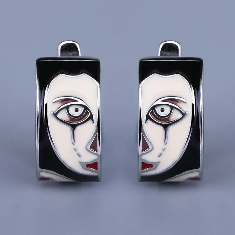 Europe and America Enamel Drip Glaze Weep Clown Earrings UNISEX Halloween Joyful Atmosphere Hip-hop Party Eye-catching Earring