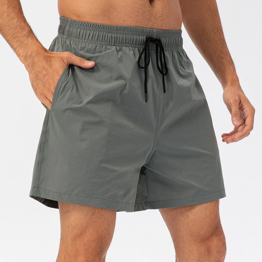 Shorts casuais masculinos, shorts leves de golfe, corrida, ciclismo, com 3 bolsos, secagem rápida, respirável, trabalho, forro de malha