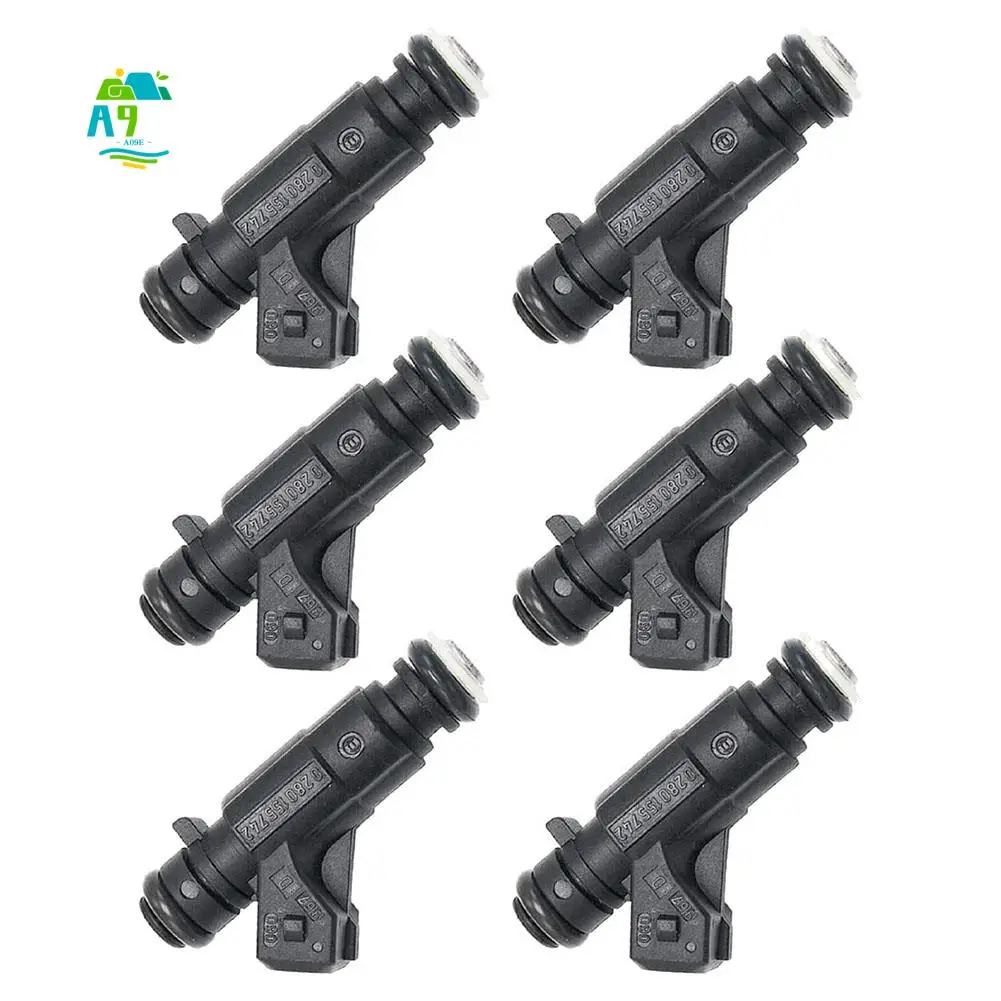 A09E-Set Of 6 Fuel Injectors A1120780049 0280155742 For Mercedes Benz CLK320 E320 C280 ML320 3.2L 2.8L V6 1998-2000