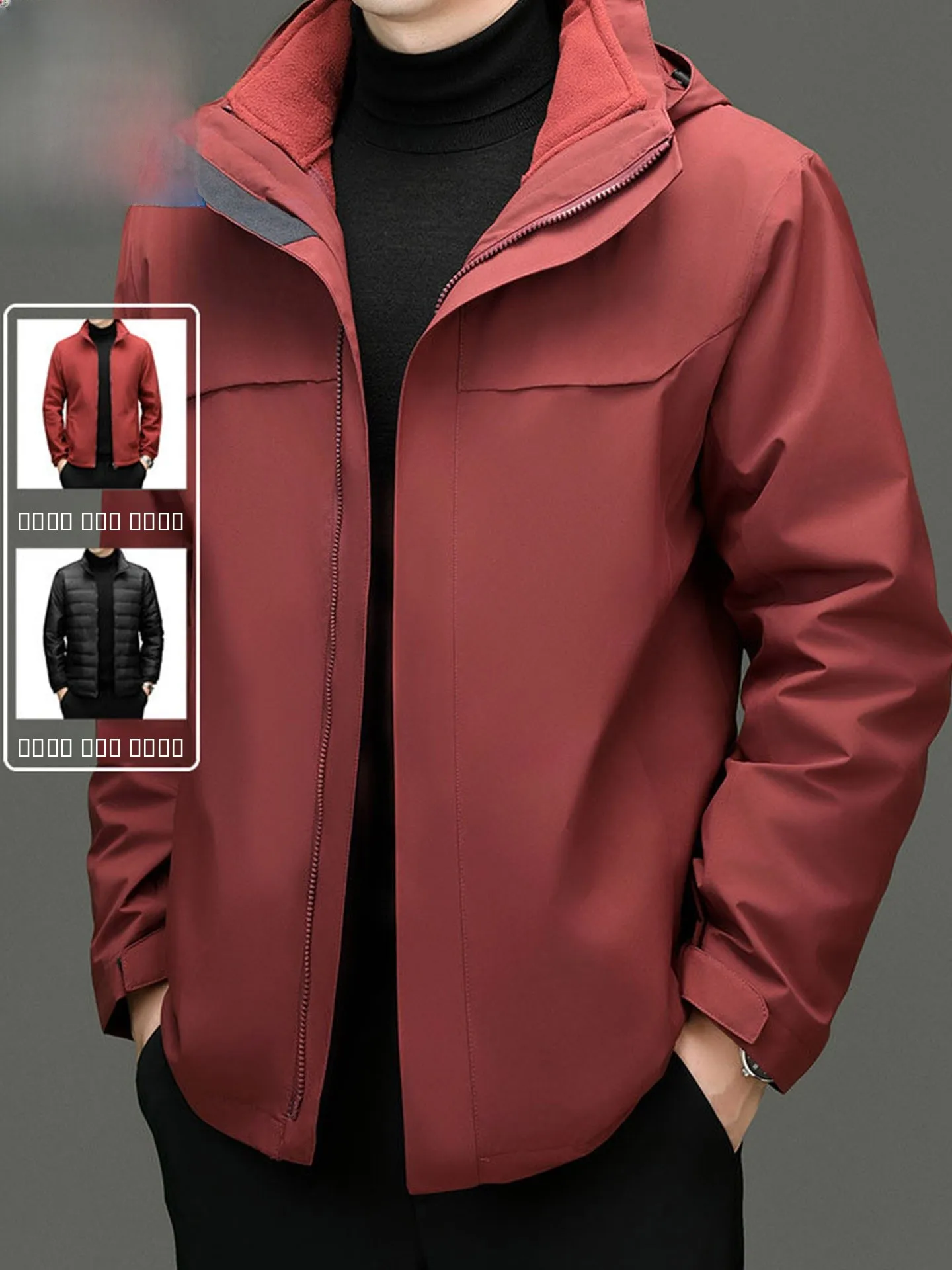 

Мужская куртка-трансформер 3-в-1 с флисовой подкладкой, ветрозащитная, для активного отдыха, водонепроницаемая, для путешествий, осенне-зимняя верхняя одежда