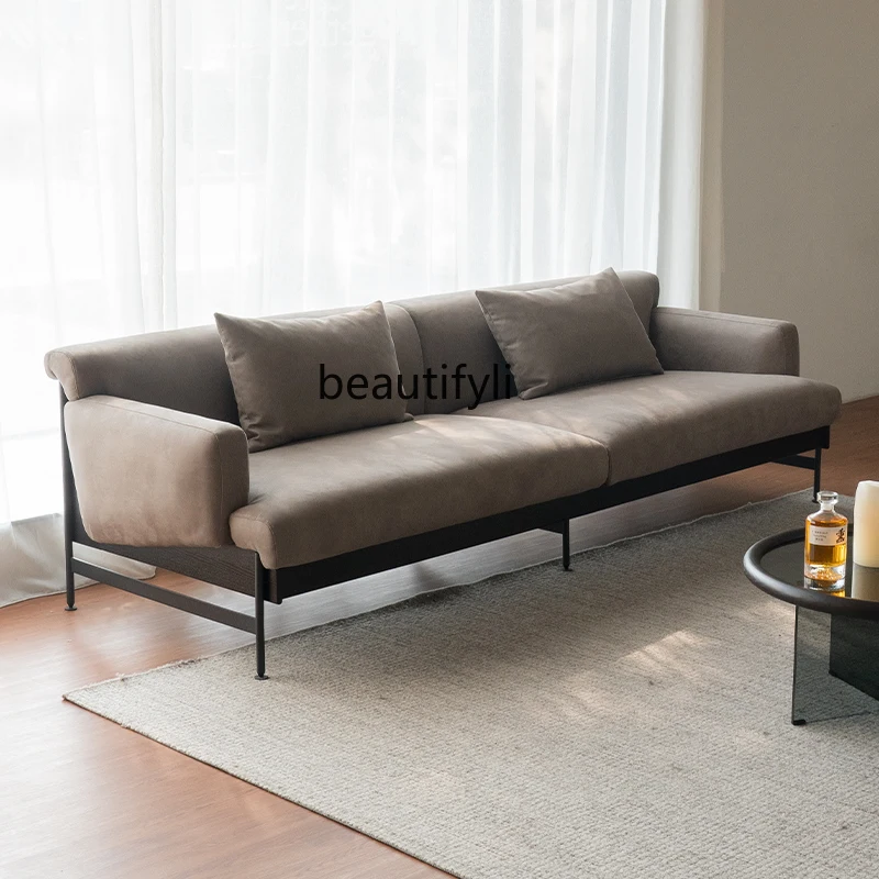 

Sofa anti-cat scratch technology fabric modern simple living room straight sofa solid wood