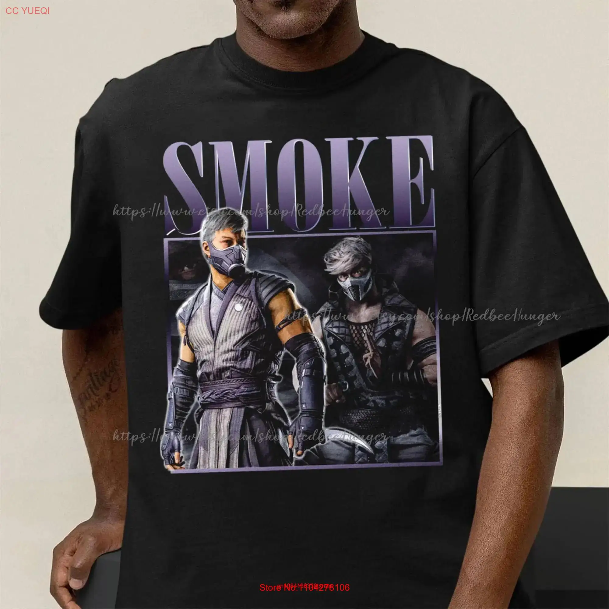 تي شيرت Smoke Mortal Kombat 1 90s تي شيرت Bootleg Movie ألعاب القتال خمر Y2K SweaT Master Of Stealth بأكمام طويلة أو قصيرة #1