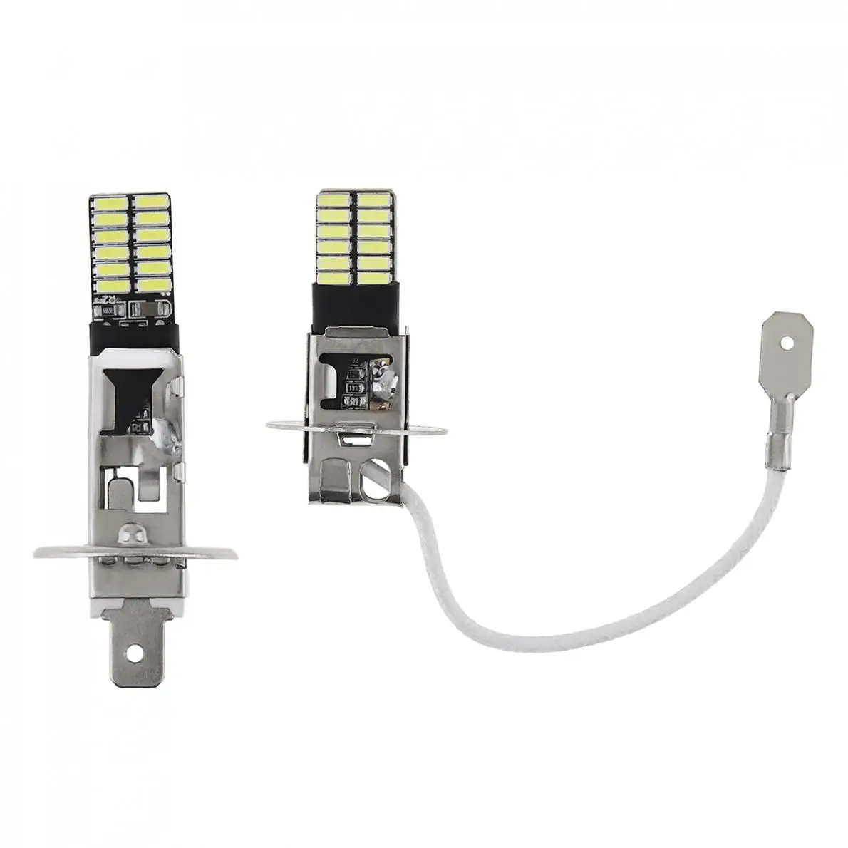 1pc H1 H3 Canbus Super Bright LED Bulb Car Fog Light Headlight 4014 24SMD 12V 6000K Running Light Auto Motorcycle Lamps