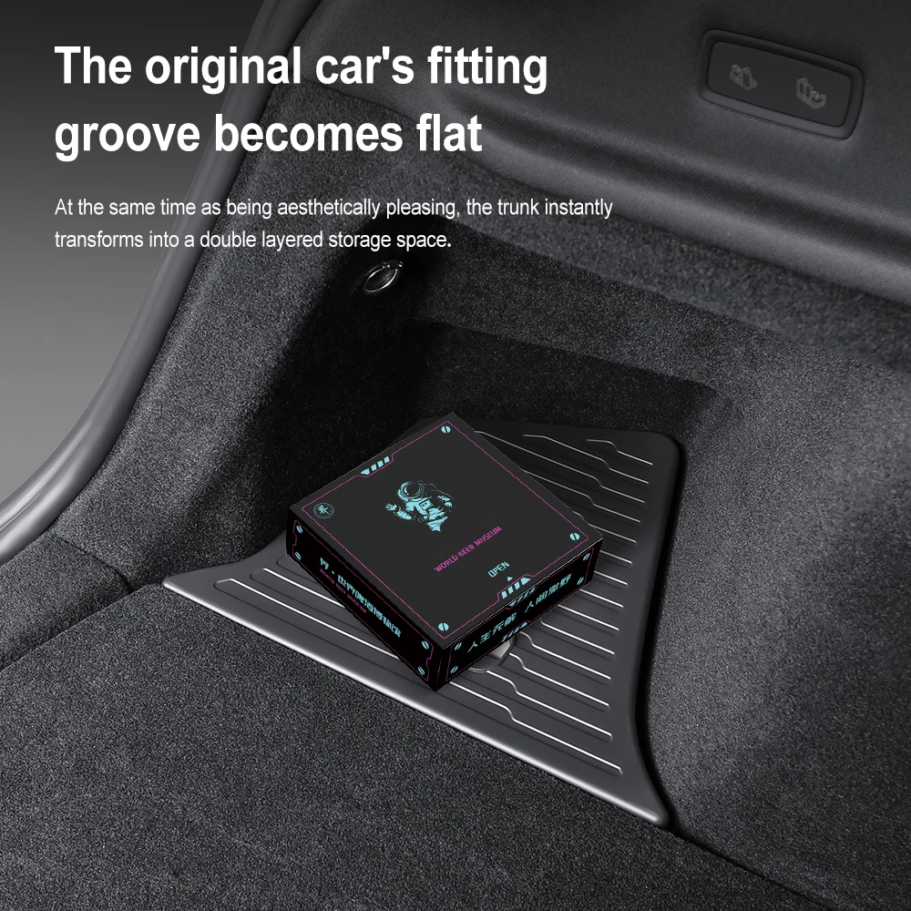 For Tesla Model Y Juniper (2025-2026) Trunk Storage Bins Rear Trunk Organizer TPE Waterproof Trunk Storage Bins Side Box with image 2