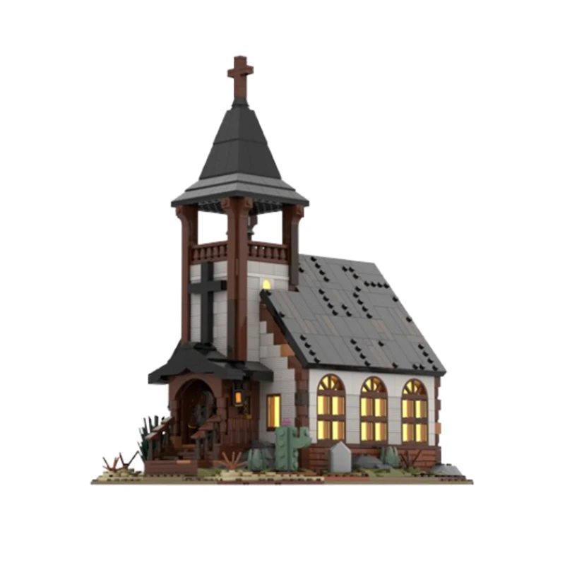 Spot MOC-173008 Medieval Architecture Church Castle Assembly Puzzle Model Ornament