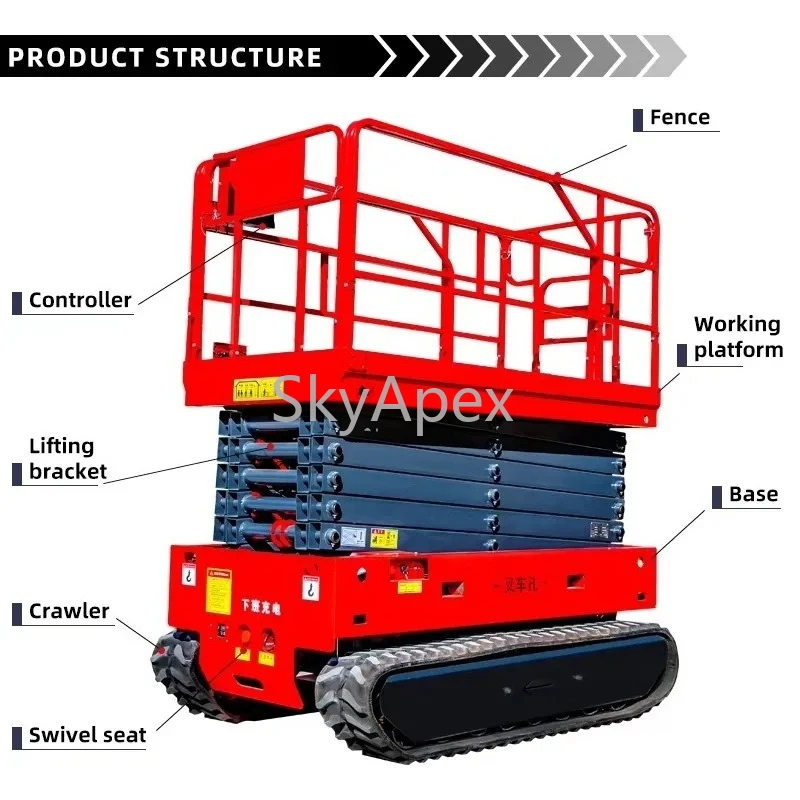 CE Approval Lifting Platform 8m 10m 15m Mobile Hydraulic Trailer Electric Scissor  Lift Self-propelled Scaffolding Lift Platform