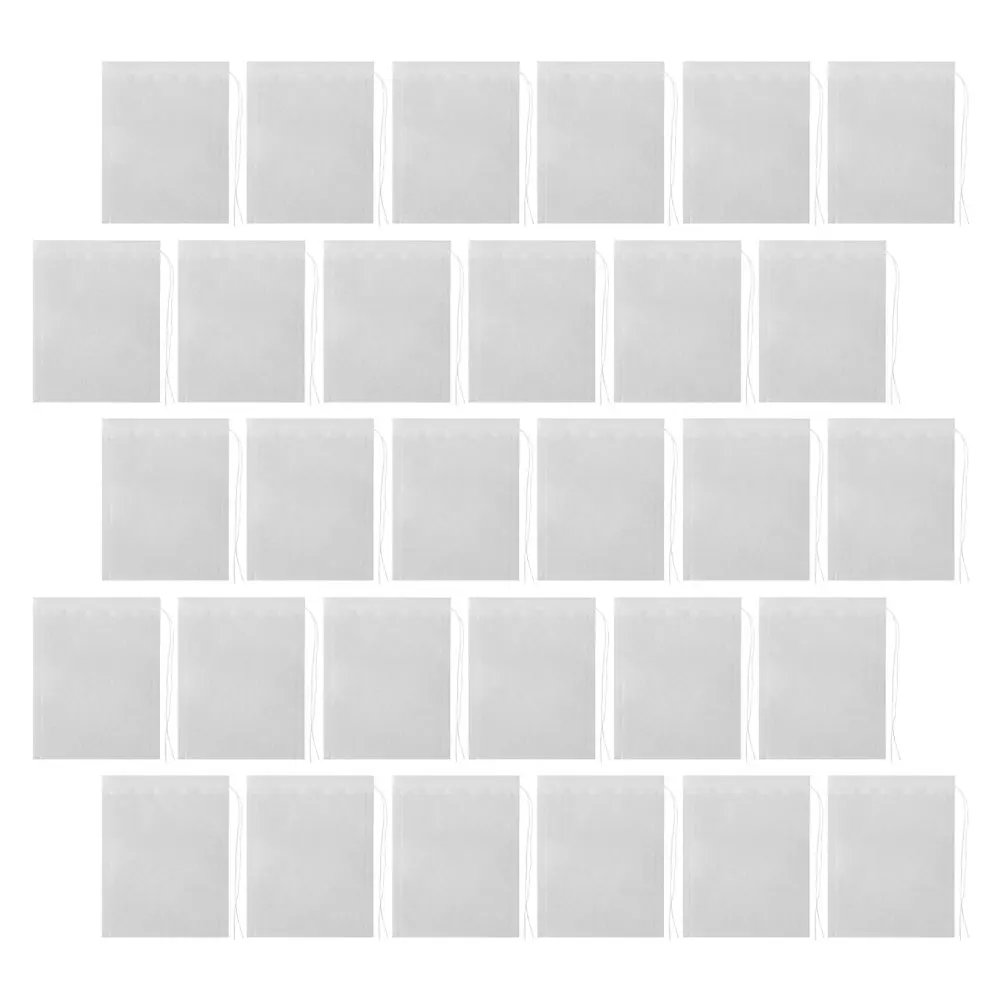 

100pcs Tea Filter Bags 10x15cm Food Grade Nonwoven Disposable Coffee Strainer Loose Leaves Infuser Bag Drawstring Seal Reusable