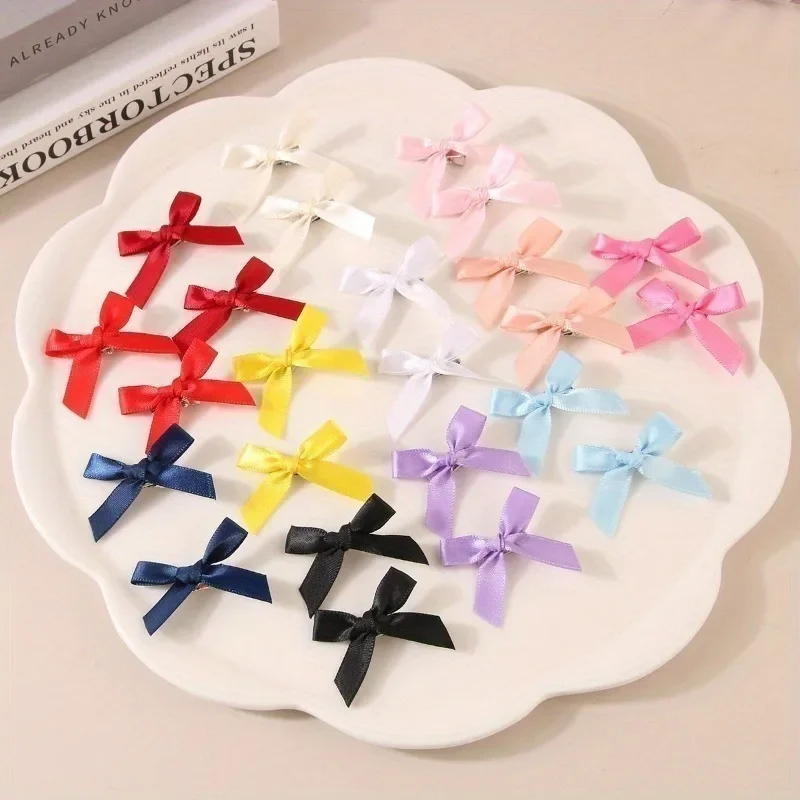 

10/20/30PCS Girls Bowknot Mini Hair Clips Metal Hairpin Headwear Handmade Ribbon Bow Bangs Clip Fashion Hair Accessories
