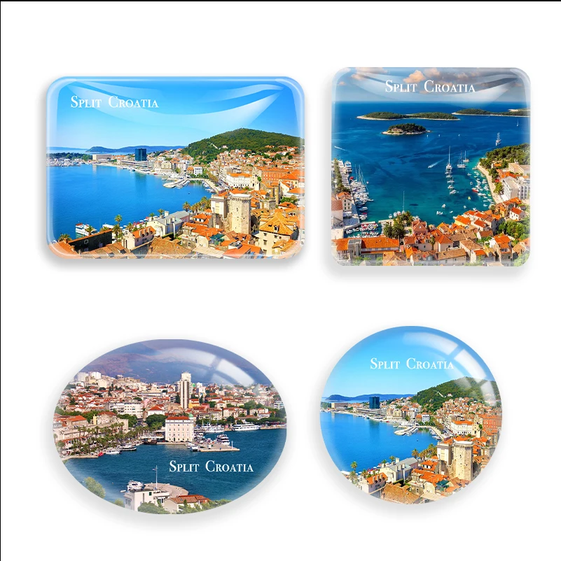 Split Croatia Fridge Magnets World Tourist Souvenir glass Refrigerator Magnetic Decoration Gift