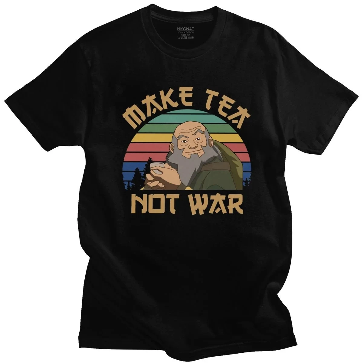 

Funny Avatar The Last Airbender T Shirt Short Sleeved Cotton T-shirt Iroh Make Tea Not War Tshirt Anng Tees Clothing Gift 65131