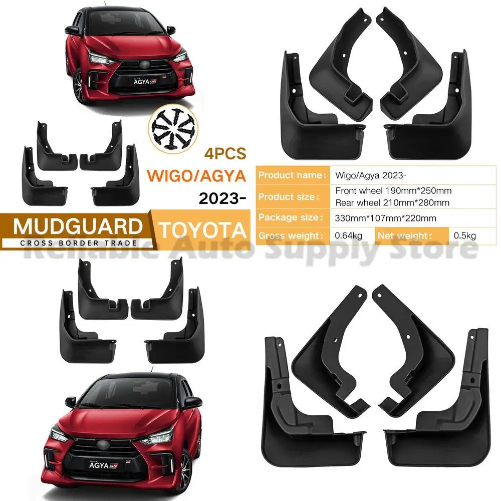

For Toyota Wigo Agya 2023 Mudguards Leather Front Rear Car Accessories High Quality Factory Wholesale Best Seller Premium Protec