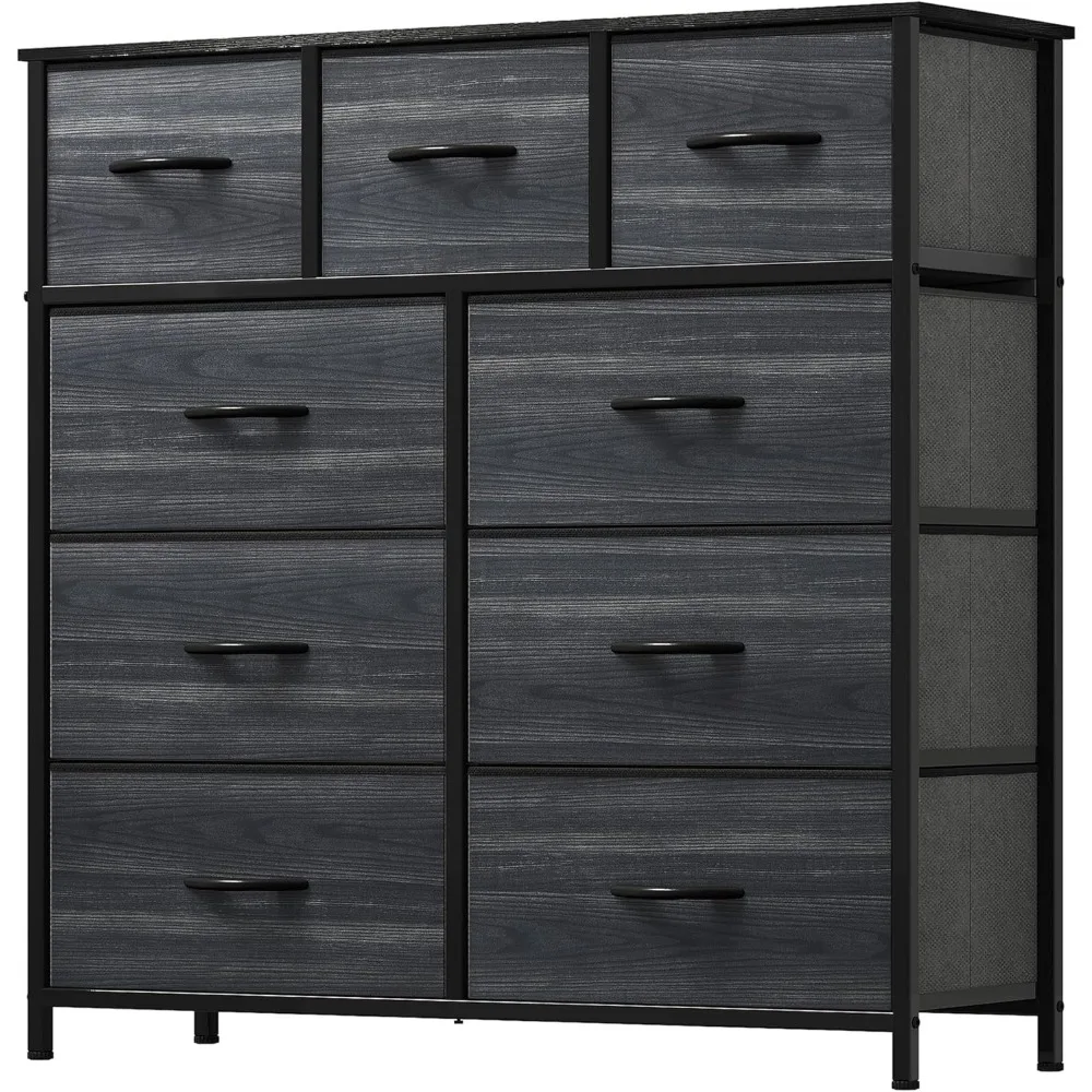 

Dresser with 9 Drawers - Fabric Storage Tower, Organizer Unit for Living Room, Hallway, Closets - Sturdy Steel Frame