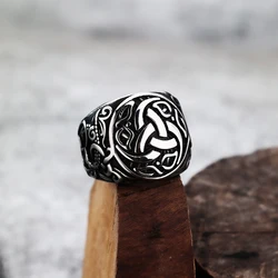 Vintage Viking Dragon Titanium Steel Ring Style Men's Fashion and Temperament Stainless Steel Ring Jewelry