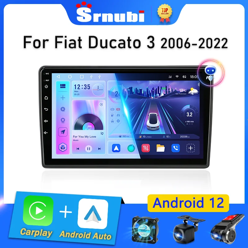 

Srnubi Android 12 Автомобильный радиоприемник для Fiat Ducato 3 2006-2022 Мультимедийный плеер 2 Din Carplay Стерео 4G WIFI DVD GPS Головное устройство