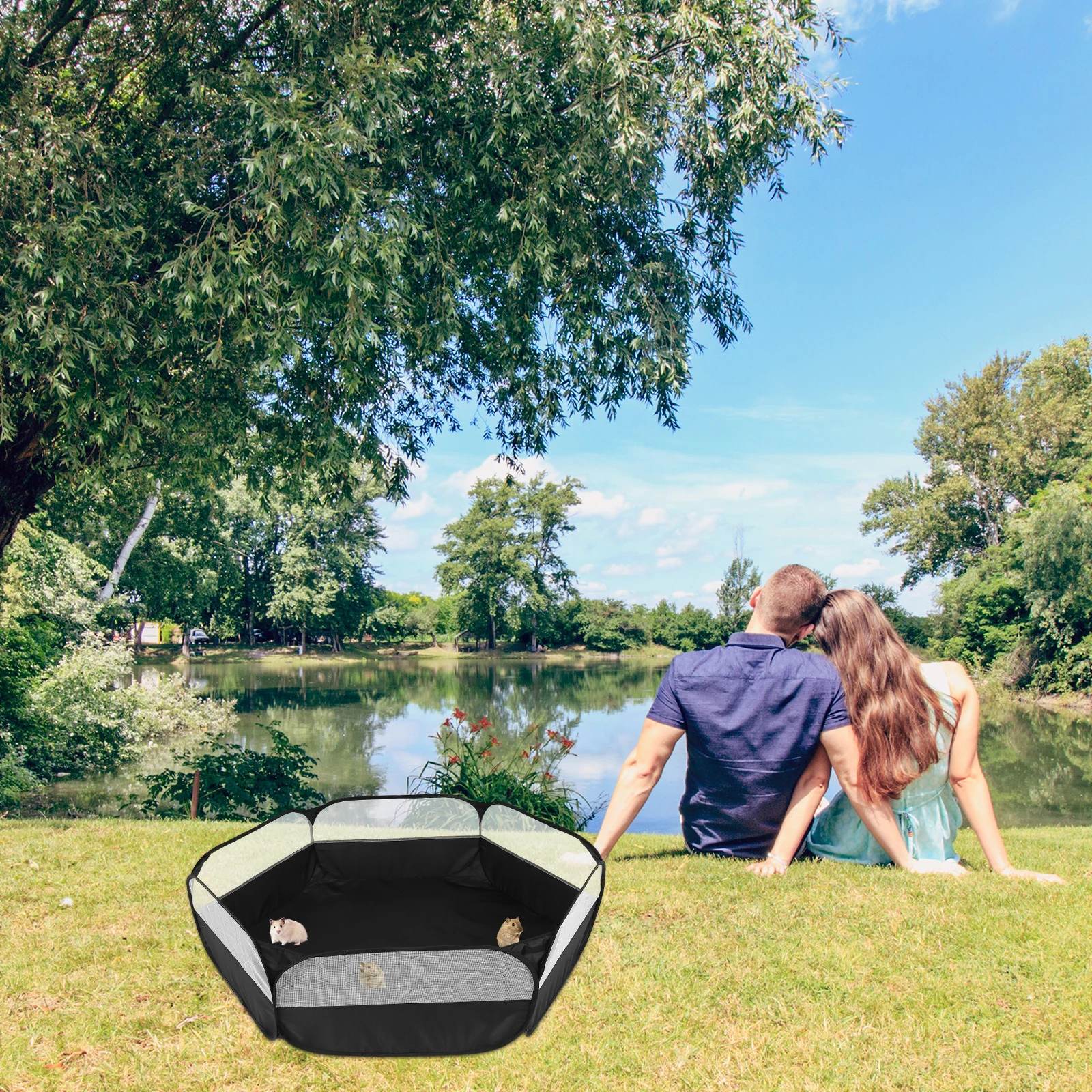 روضة الحيوانات الأليفة الحيوانات الصغيرة سياج النايلون طوي قفص هامستر سياج النشاط الداخلي القلم لخنزير غينيا شينشيلا أرنب