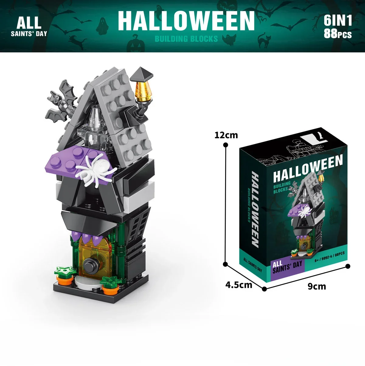 Série Halloween Montado Bloco De Construção Conjunto Para Crianças, Fantasma Figura Modelo, Casa Fantasma, Puzzle Presente, Mold King Toy