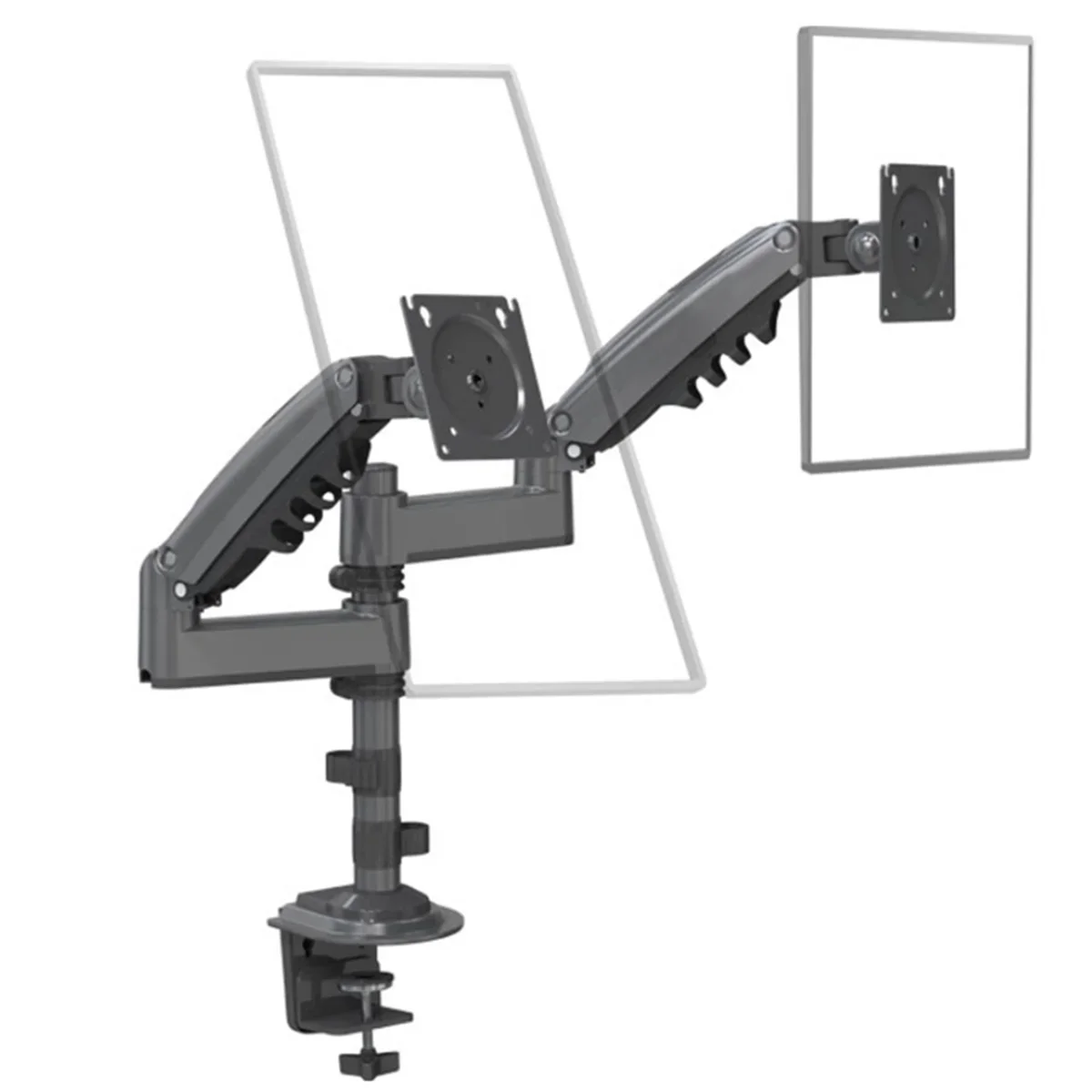 CHFL H180 Desktop Spring Monitor Arm 17-27inch Dual Monitor Holder Mount Arm Full Motion Display Stand Loading 2-9 Kgs