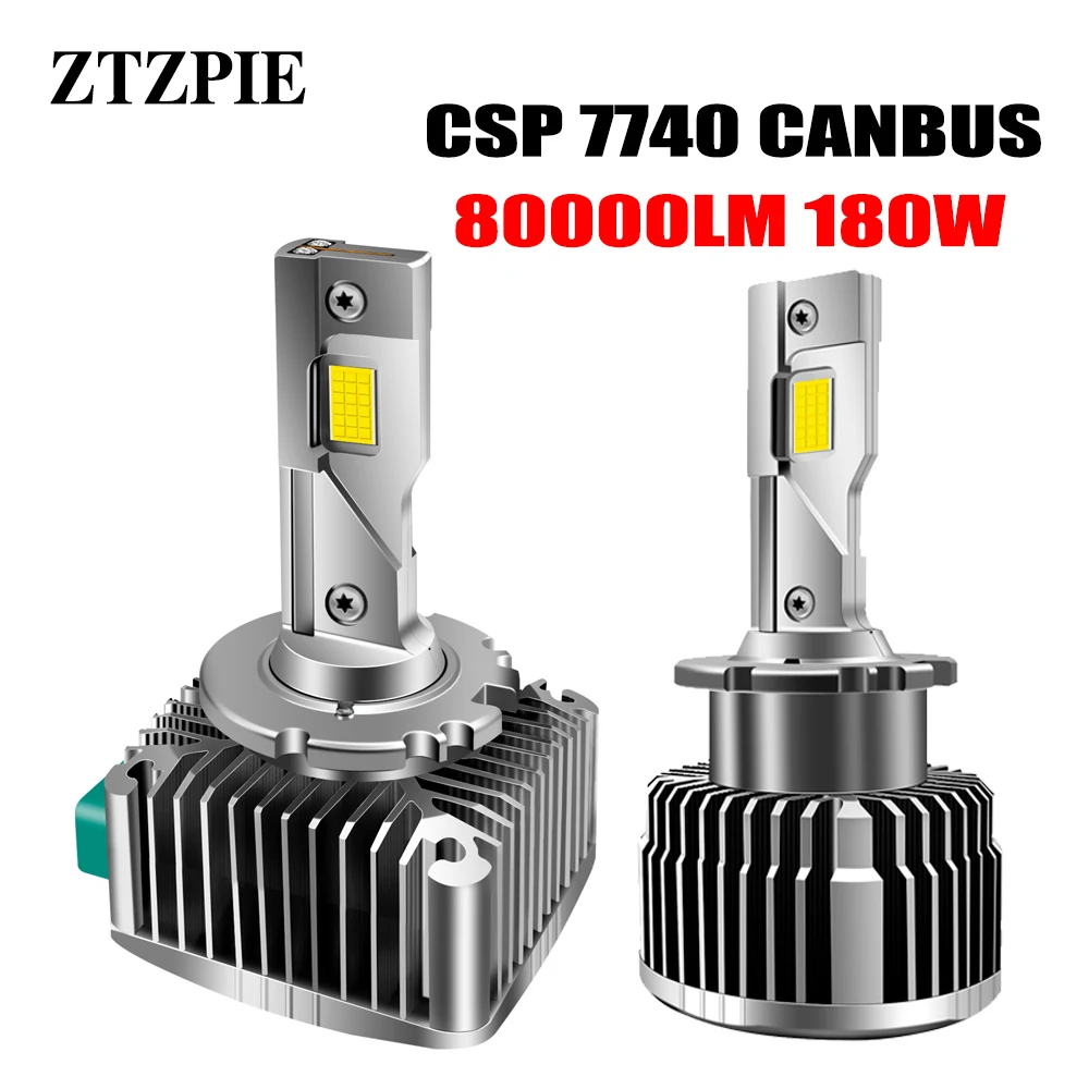 

ZTZPIE 6000K 80000LM D1S D2S D3S D4S D8S D5S медная трубка светодиодная фара CSP 7740 лампа Canbus мощная Автомобильная светильник Лампа 180 Вт 2 шт.