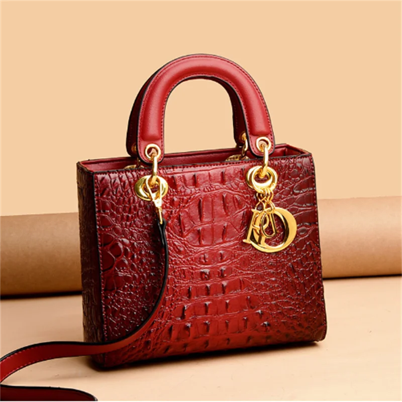 Imagem -03 - Bolsa de Ombro de Couro Feminina Crocodilo Totes Bolsas Mensageiro Feminina Designer de Marca de Luxo Alta Qualidade 2023