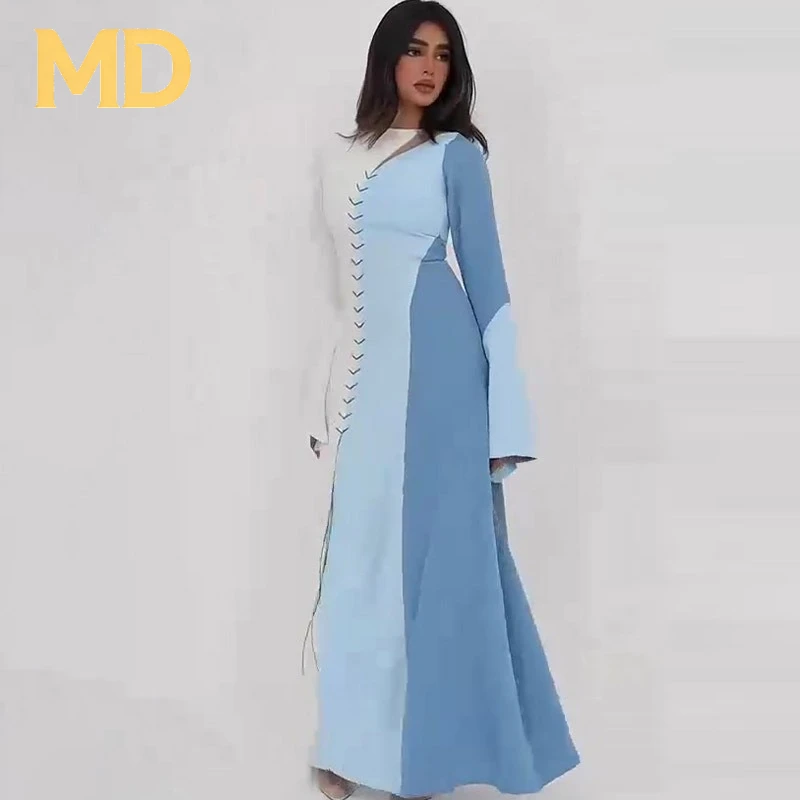 Vestido de Fiesta Abaya MD Eid para Mujer, Jalabiya Musulmana, Vestidos Largos con Abertura Lateral, Caftán, Vestidos Largos de Ramadán, Caftán de Dubái, Túnica Árabe 2026