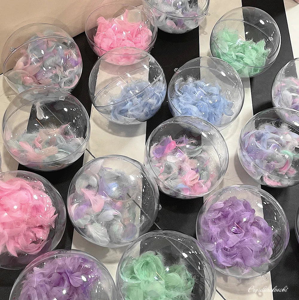 

10balls Christmas Decorations Clear Plastic Ball Transparent Can Open Plastic Christmas Clear Bauble Ornament Gift