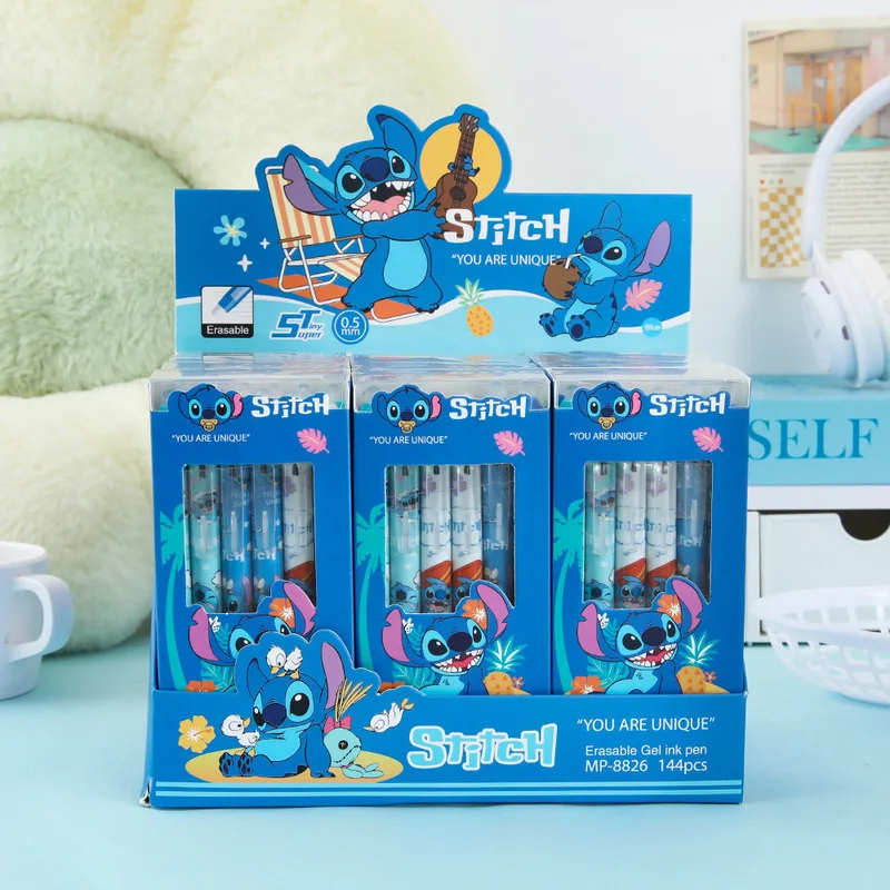 

Disney, 12 шт./144 шт., стираемая гелевая ручка, набор мультфильмов, стежка 0,5 мм, синий пресс, креативная пародия, ручка для студентов, чтобы научиться канцелярские принадлежности